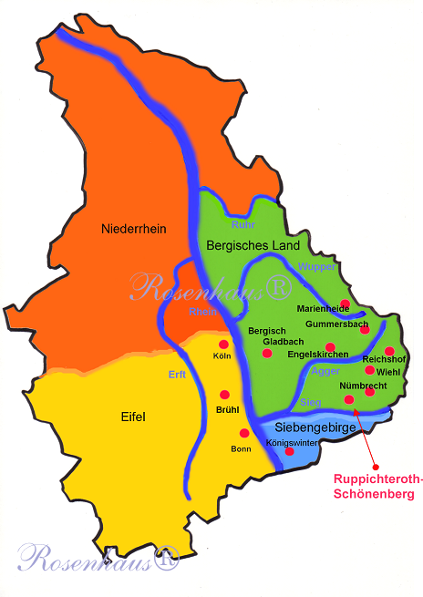 Landkarte Bergisches Land 